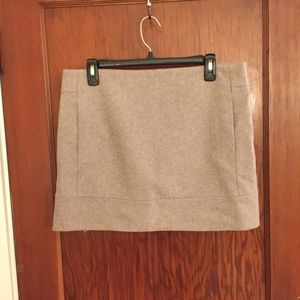 J CREW tan WOOL mini skirt!